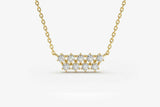 2ct Diamond Pendant with Chain Round Cut Brilliant Cluster 14k YellowGold Finish