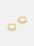 2ct Hoop Earrings Baguette Cut Diamond Petite Design 14k Yellow Gold Finish