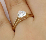 Split Shank Engagement Ring 0.5ct Heart Cut VVS1D Diamond 14k Yellow Gold Finish