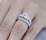 5ct Round Cut Diamond Engagement Ring Stylish Bridal Set 14k White Gold Finish