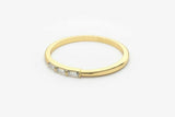 0.4ct Engagement Ring Baguette Diamond Trilogy Minimalist 14k Yellow Gold Finish