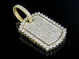 2.25ct Round Cut VVS1D Diamond Iced Out DogTag Pendant 14k Yellow Gold Finish