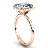 3.35ct Asscher Cut Diamond Engagement Ring Cocktail Halo 14k Rose Gold Finish