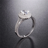 2.5ct Oval Cut Diamond Engagement Ring 14k WhiteGold Over Double Halo Split Band