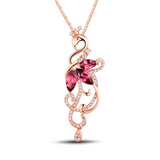 2ct Marquise Cut Pink Ruby Peacock Design Pendant 14k Rose Gold Finish NO CHAIN