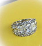 3.5ct Radiant Cut Diamond Engagement Ring Cocktail Statement 14k White Gold Over