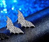 0.5ct Round Cut Diamond Flying Bat Design Stud Earrings 14k White Gold Finish