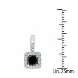 2Ct Princess Cut Black Diamond Petite Halo Dangle Earrings 14K White Gold Finish