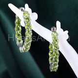 1.5ct Round Simulated Peridot Inside-Out Hoop Earrings 14k White Gold Plated