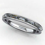 East West Eternity Wedding Band 3ct Baguette Cut Diamond 14k White Gold Finish