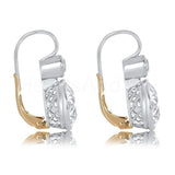 2ct Round Cut Moissanite Bezel Set Drop Earrings For Women 14k White Gold Plated