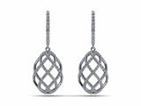 1ct Round Cut Diamond Spherical Hollow Drop Earrings Women 14k White Gold Finish