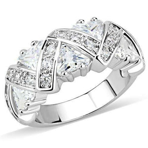 3Ct Inverted Trillion Cut Diamond Half Eternity Wedding Band 14K White Gold Over