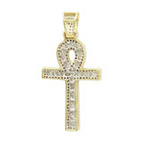 4Ct Round Cut Diamond Cluster Celtic Cross Pendant 14K Yellow Gold Over NO CHAIN