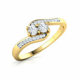 1.6ct Engagement Ring Round Diamond Twist Swirl Solitaire 14k Yellow Gold Finish