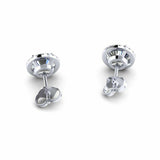 1.3ct Round Cut VVS1D Diamond Halo Solitaire Stud Earrings 14k White Gold Finish