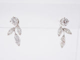 1.5ct Marquise Round Cut Diamond Floral Leaf Drop Earrings 14k White Gold Finish