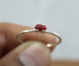 0.5ct Engagement Ring Oval Cut Pink Ruby Solitaire Women 14k White Gold Finish