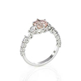 2ct Round Cut Peach Morganite Diamond Accents Solitaire Ring 14k White Gold Over