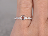 1.3ct Round Peach Morganite Engagement Ring Diamond Accents 14k White Gold Over