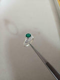 1ct Engagement Ring Round Cut Green Emerald Filigree 14k White Gold Finish