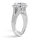 2ct Round Diamond Milgrain Halo Split Shank Engagement Ring 14k White Gold Over