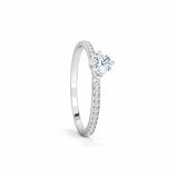 1.2ct Round Cut Diamond Solitaire with Accent Engagement Ring 14k WhiteGold Over