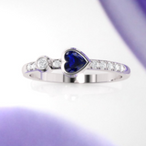 2ct Heart Blue Sapphire Engagement Ring 14k White Gold Over Heart Shape Eternity