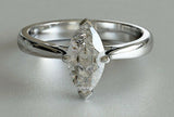 1.2ct Marquise Cut VVS1D Diamond Engagement Ring Solitaire 14k White Gold Finish