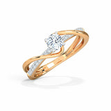 1ct Engagement Ring Round Cut Diamond Stylish Twist Shank 14k Rose Gold Finish