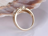 3 Stone Split Shank Engagement Ring 2ct Cushion Cut Diamond 14k Rose Gold Finish