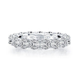 2.5ct Round Cut Moissanite Iced Full Eternity Wedding Band 14k White Gold Plated