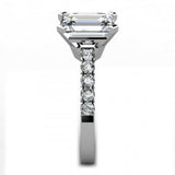 1.4ct Emerald Cut Diamond Accent Solitaire Engagement Ring 14k White Gold Finish