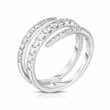 1.6ct Round Cut Diamond Engagement Ring Open Wrap Unique 14k White Gold Finish