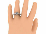 2ct Round Diamond Solitaire with Accent Vintage Milgrain Ring 14k WhiteGold Over