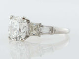 2ct Cushion Diamond Engagement Ring 14k White Gold Over Vintage Accent Solitaire