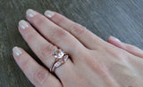 1.4ct Round Diamond Engagement Ring 14k Rose Gold Finish Wedding Band Bridal Set