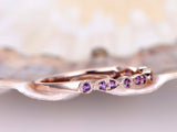 1.3ct Round Purple Amethyst Half Eternity Wedding Band Ring 18k Rose Gold Finish