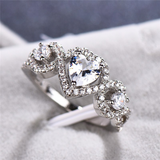 3ct Heart Diamond Engagement Ring 14k White Gold Finish Infinity Trendy Design