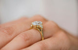 4.7ct Oval Cut Diamond Engagement Ring Petite Round Accent 14k YellowGold Finish