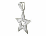 0.75ct Round Cut Diamond Pendant Five Point Star Religious 14k White Gold Finish