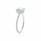 2ct Cushion Cut Diamond Solitaire Ring 14k White Gold Finish with Round Accents