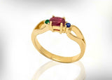 1.2ct Oval Cut Pink Ruby Trilogy Split Band Engagement Ring 14k Yellow Gold Over