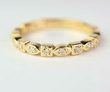 1ct Wedding Ring Band Round Cut Diamond Petite Minimalist 14k Yellow Gold Finish