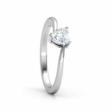 0.5Ct Heart Cut Diamond Solitaire Proposal Engagement Ring 14K White Gold Finish