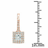 2Ct Princess Cut Diamond Stylish Dangle Drop Earrings Women 14K Rose Gold Finish