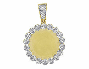 1.5ct Round Cut VVS1D Diamond Pendant Memory Photo 14k Yellow Gold Over NO CHAIN