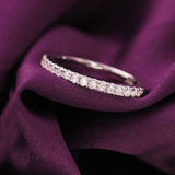 2Ct Round Cut Diamond Eternity Thin Minimalist Wedding Band 14K White Gold Over