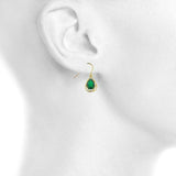 1.5ct Drop Earrings Pear Cut Emerald Intertwined Dangling 14k Yellow Gold Finish