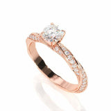 2ct Round Cut VVS1D Diamond Engagement Ring Twisted Shank 14k Rose Gold Finish